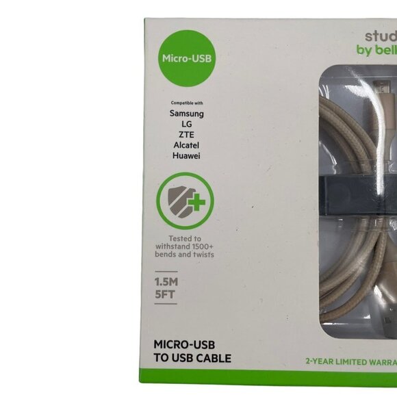 NIB Studio by Belkin Micro-USB to USB Cable for Samsung LG ZTE Alcatel Huawei - Picture 2 of 4